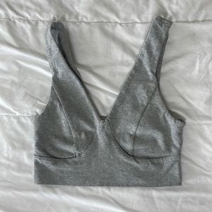 Heather Gray V-cut Cotton Bra
